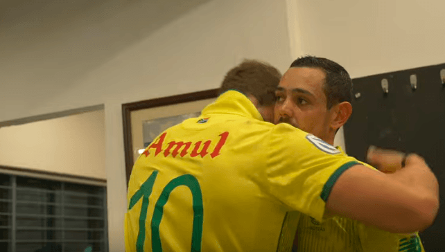 The Proteas dressing room after levelling the T20 series against India